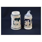 2 German Stoneware Beer Steins