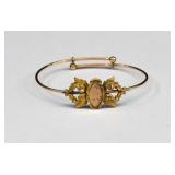 Gold Filled Art Nouveau Slide Wire Bangle Bracelet
