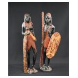 Hand Carved African Maasai Tribal Couple Statues