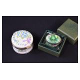 2 Vintage Pocelain Trinket & Pill Boxes