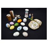 LOT- Porcelain Eggs & Decor