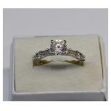 Sterling Silver Colorless stone Engagement Ring