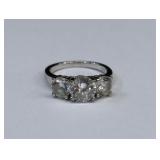 3 Stone CZ Sterling Silver Ring