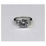 Sterling Silver CZ Engagement Ring