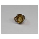 14kt Gold 5 ï¿½ ct Oval Cut Citrine Statement Ring