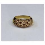 14kt Gold Pave-Set Dome Bombe Ring