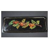USSR Soviet Folk Art Toleware Painted Rect Tray