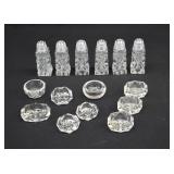 LOT- Grouping Crystal Open Salt Cellars & Shakers
