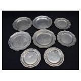 8- Wilton Armetale Pewter Queen Annes Mixed Plates