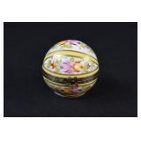 Signed Limoges France Porcelain Hinged Trinket Box