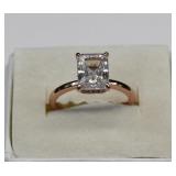 Clear Stone Vermeil Sterling Silver Ring