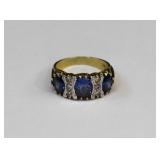 Diamond & Amethyst Vermeil Sterling Silver Ring