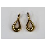 14kt Gold Chunky Open Teardrop Hoop Earrings