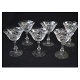 6 Fostoria CORSAGE Sherbet Champagnes Stems