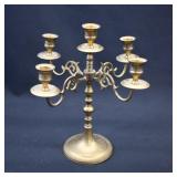 Vintage Brass Piano-top 5-Candle Candelabra