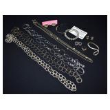 GROUP- Silver & Gone Tone Costume Jewelry