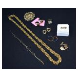 GROUP- Vintage Gold-tone Costume Jewelry
