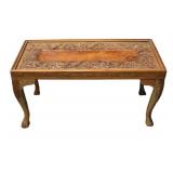 Indian Hand Carved Floral Hard Wood Coffee Table