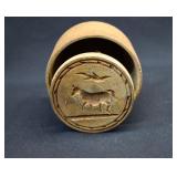 Primitive Wooden COW Carved Butter Mold
