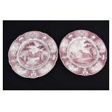 2- 1935 Wedgwood US Naval Academy Mulberry Plates