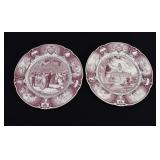 2- 1935 Wedgwood US Naval Academy Mulberry Plates
