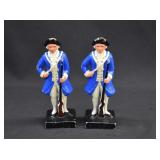 Painted Cast Iron Revoluntionary Soldier Bookends
