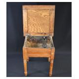Antique Oak & Iron Shoeshine Stand