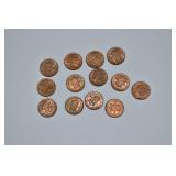 13- WWII 1945 Dutch East Indies 1/2 Cent Coins