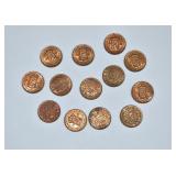 13- WWII 1945 Dutch East Indies 1/2 Cent Coins