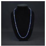 28" Lapis Lazuli & 9 -14kt Gold Bead Necklace