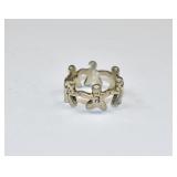 Sterling Silver Gingerbread Man Ring Sz 6