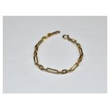 10kt Gold PAPERCLIP LINK 8" Bracelet