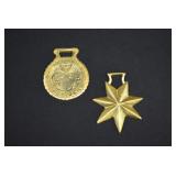 2 English Draft Horse Harness Brasses