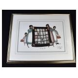 Signed P Buckley Moss Lithograph MOSS QUILT