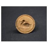 Antique Carved DUCK Treenware Butter Press Print
