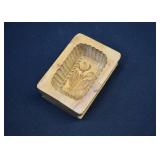 Antique Wooden Carved Floral Butter Mold