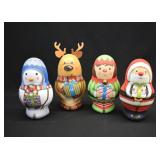 4 Russell Stover Collectible Christmas Candy Tins