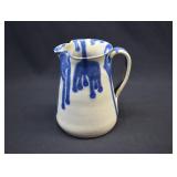 EJ King Pottery Seagrove NC COBALT DRIP Pitcher