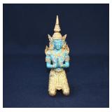 7" Thai Gilt Bronze Teppanom Temple Guardian