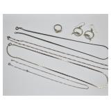 Various Pieces Sterling Silver Jewelry 35.2 grams