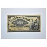 1900 SHINPLASTER 25 Cents Dominion of Canada Notes