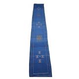 Moroccan Wool Blue Kilim Flat Weave Runner Rug