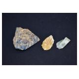 3- pcs Raw Lapis Lazuli, & Calcite Crystals