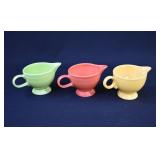 3 Homer Laughlin Fiestaware Mixed Color Creamers