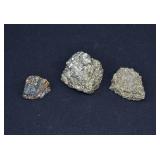 3 pcs- Fools Gold & Peacock Copper Specimens