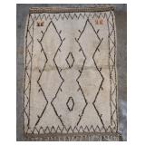Moroccan Wool Beni Ourain High Pile Wall Art Rug