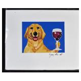 JIMMY ELLIS ART Golden Retriever Wine Toast