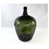 Authentic Hand Blown Green Glass Demijohn Carboy