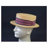 1920's DOBB'S Men's  Straw Boater Skimmer Hat