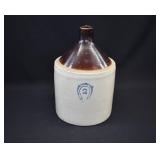 2 Gal. Cobalt Horseshoe Stoneware Moonshine Jug